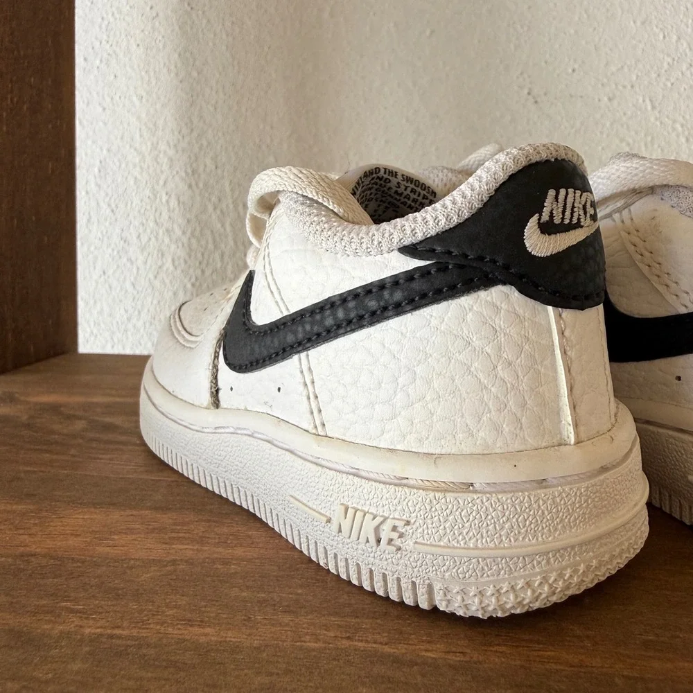 Nike Air Force 1 TD Toddler Sneakers Size 6C White Black CZ1691-100